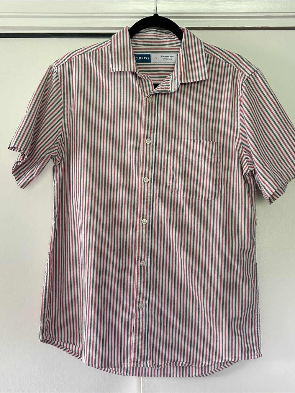 Red, White, and Blue Classic Striped Button Up